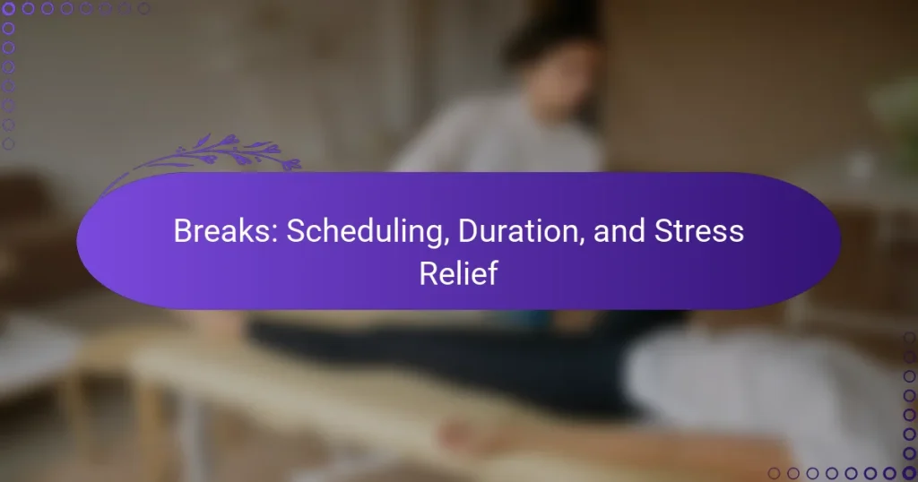 Breaks: Scheduling, Duration, and Stress Relief