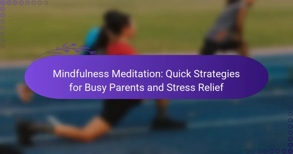 Mindfulness Meditation: Quick Strategies for Busy Parents and Stress Relief
