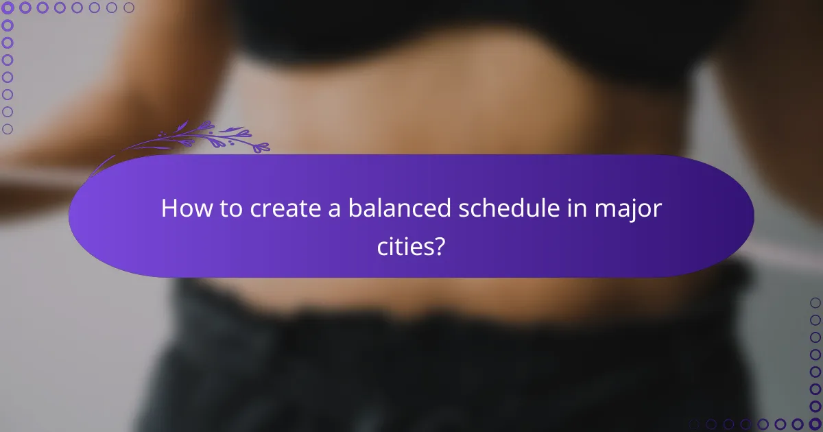 How to create a balanced schedule in major cities?
