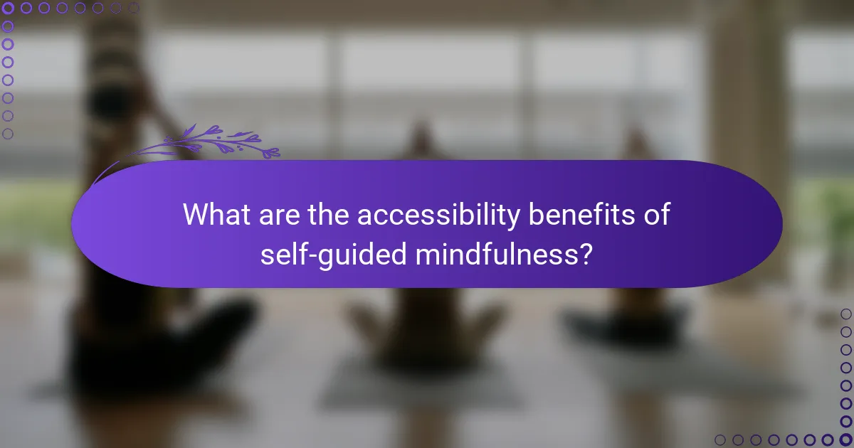 What are the accessibility benefits of self-guided mindfulness?