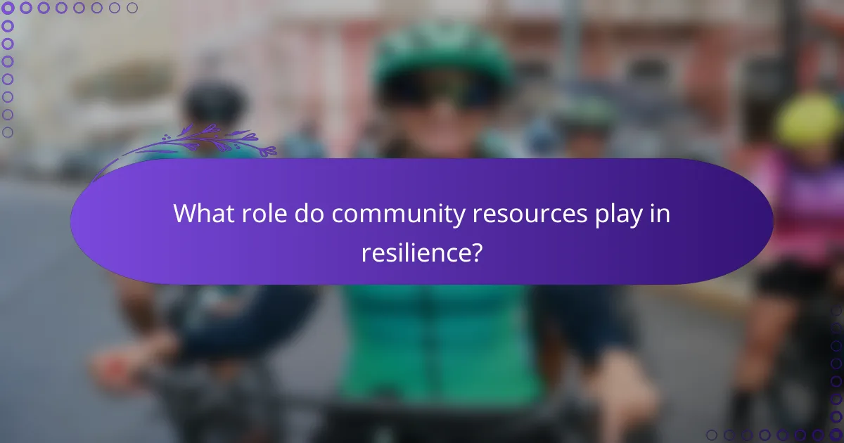 What role do community resources play in resilience?